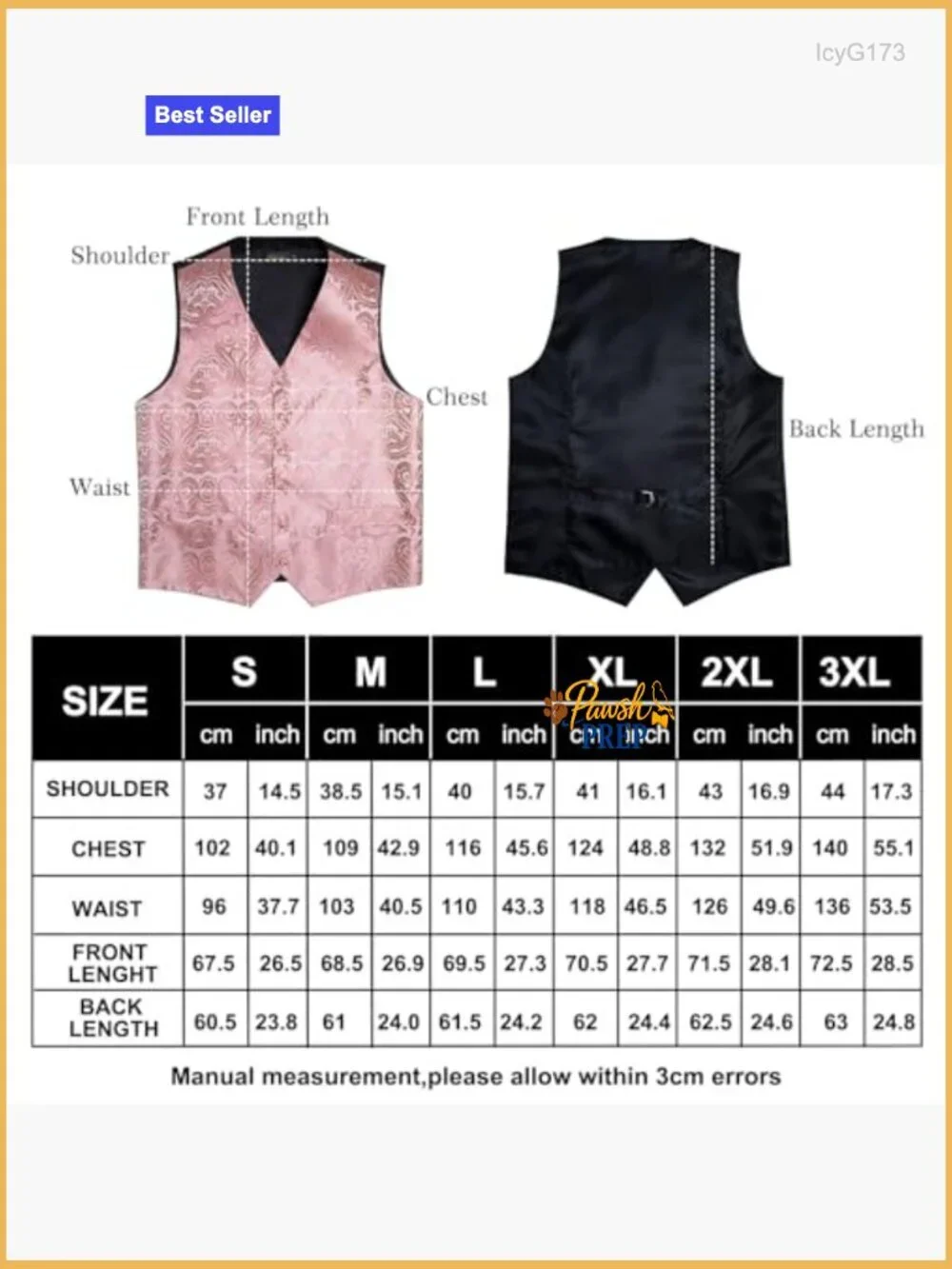 Men's Silk Vest and Tie Set 6PCS Formal Waistcoat for Wedding Party